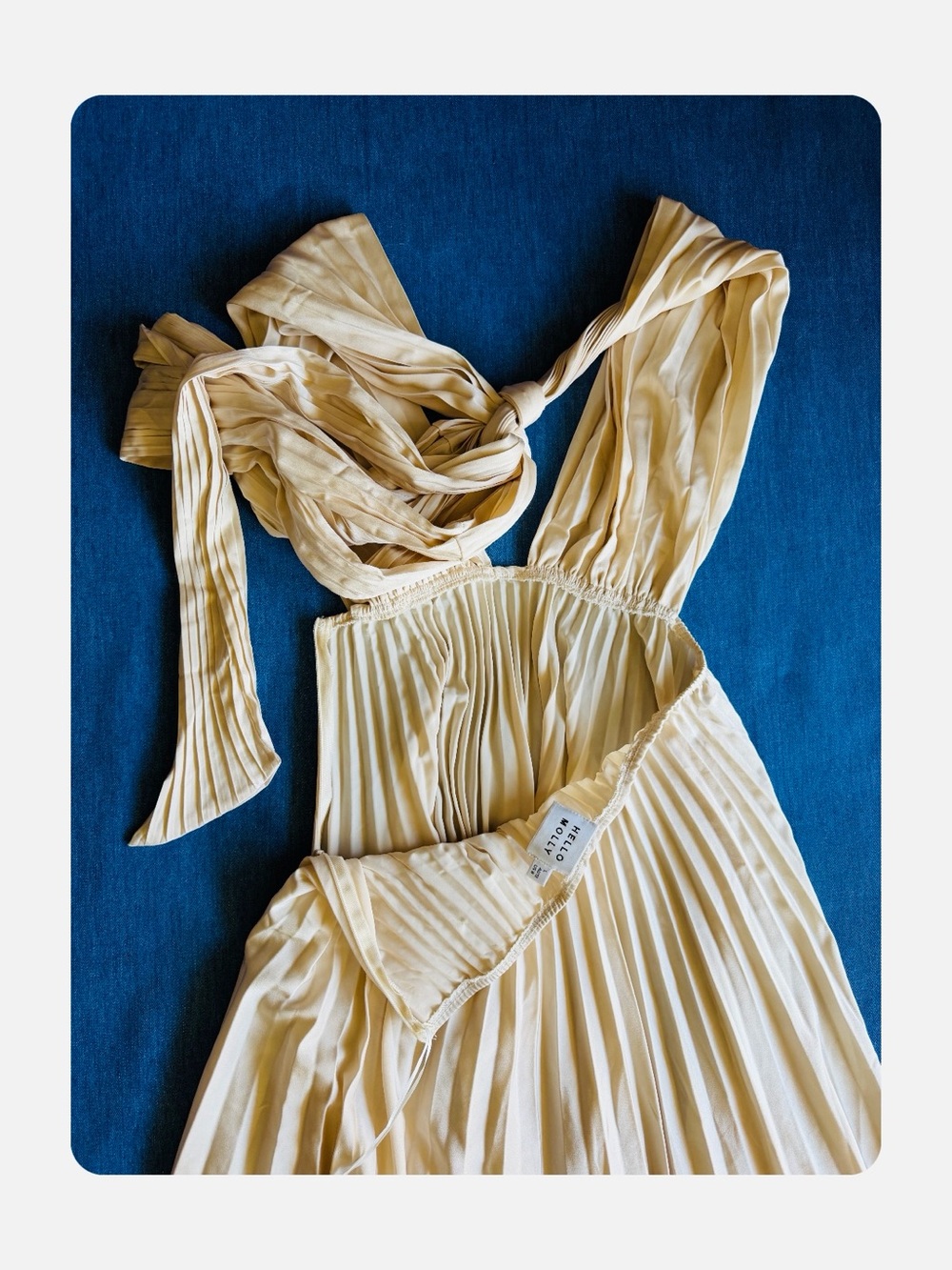 ★ Hello Molly Prime Asset Pleated Midi Gown Dress Champagne 8 ★ - Picture 9 of 17